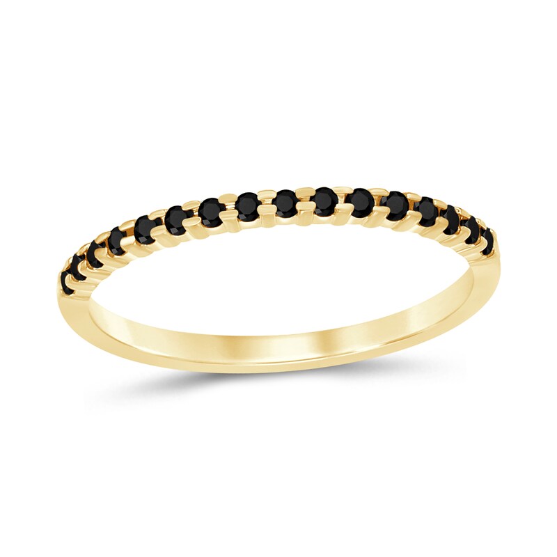 Main Image 1 of 1/6 CT. T.W. Black Diamond Wedding Band in 10K Gold
