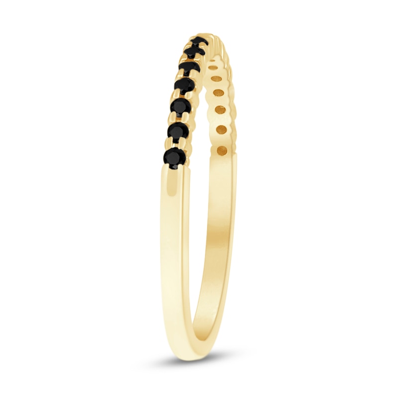 Main Image 2 of 1/6 CT. T.W. Black Diamond Wedding Band in 10K Gold
