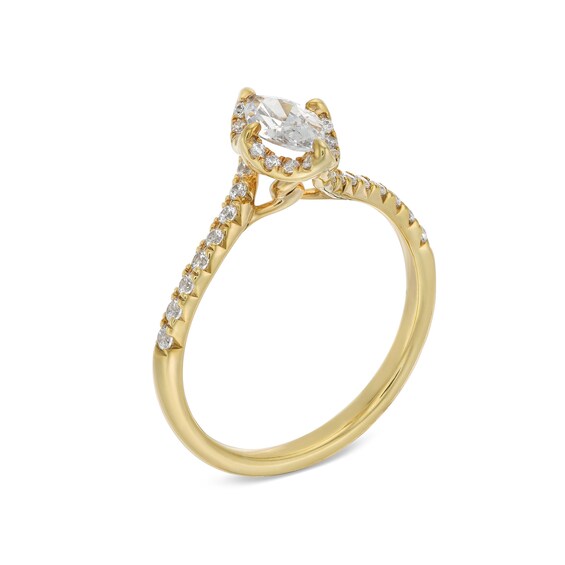 3/4 CT. T.w. Marquise Diamond Frame Bypass Shank Engagement Ring in 14K Gold