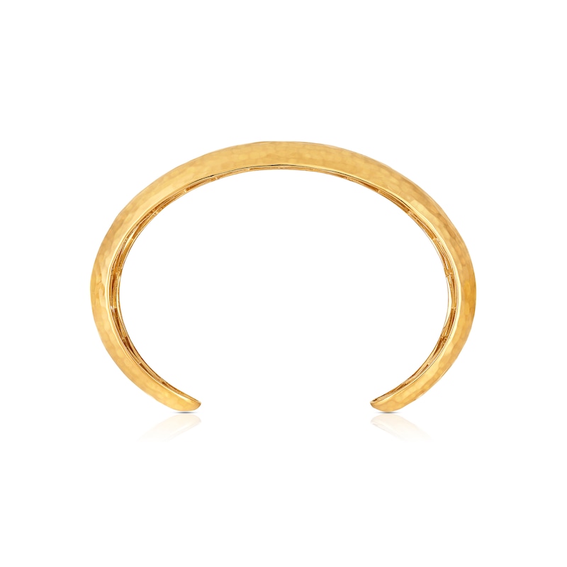 Main Image 2 of Textured Open Cuff Bangle in Sterling Silver with 14K Gold Plate - 7.5"