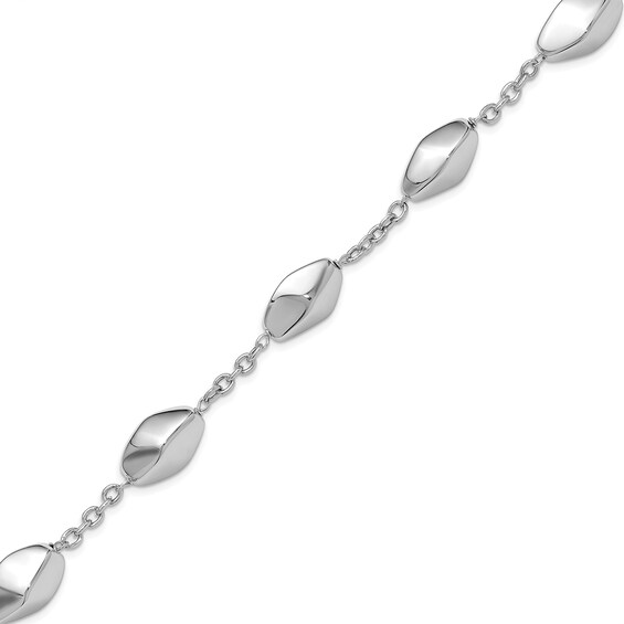 Lightweight Beaded Chain Bracelet in Hollow Sterling Silver - 7.75â