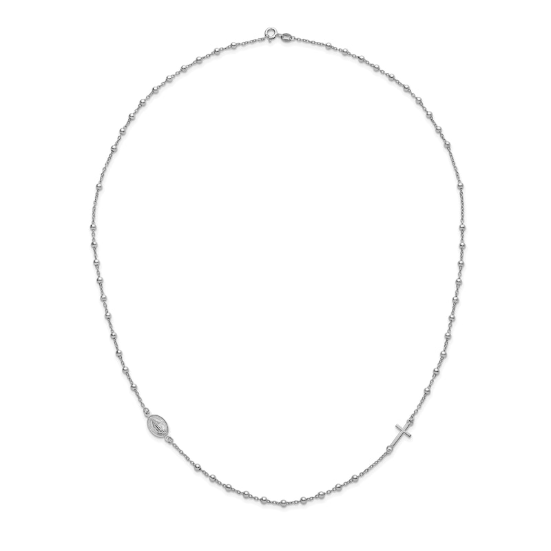 Main Image 2 of Rosary Necklace in Solid Sterling Silver - 24.5”