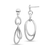 Thumbnail Image 1 of Curved Oval Dangle Earrings in Solid Sterling Silver