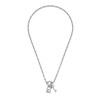 Thumbnail Image 2 of Heart Lock and Key Charms Fancy Link Chain Toggle Necklace in Solid Sterling Silver - 17.75”