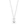 Thumbnail Image 1 of Lightweight Puffed Heart Charm and Paper Clip Chain Toggle Necklace in Sterling Silver - 16”