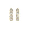 Thumbnail Image 2 of 1/2 CT. T.W. Cushion-Shaped Multi-Diamond Four Stone Huggie Hoop Earrings in 10K Gold