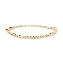 1 CT. T.W. Diamond Double Curb Chain Bracelet in 10K Gold - 9"