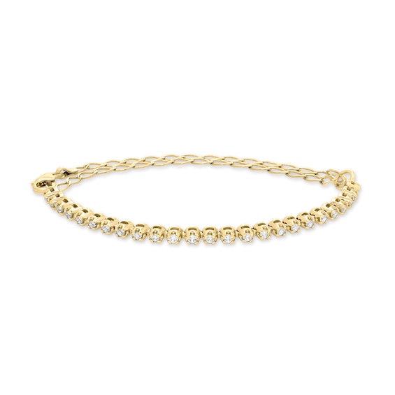 1 CT. T.w. Diamond Double Curb Chain Bracelet in 10K Gold - 9"