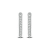 Thumbnail Image 2 of 1/3 CT. T.W. Diamond Triple Row Square Hoop Earrings in 10K White Gold