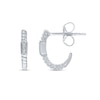 Thumbnail Image 1 of Diamond Accent Trio Rope-Textured J-Hoop Earrings in 10K White Gold