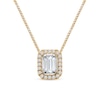 Thumbnail Image 1 of 1/4 CT. T.W. Emerald-Shaped Certified Lab-Grown Multi-Diamond Frame Pendant in 14K Gold (F/SI2)