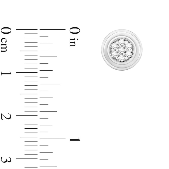 1/4 CT. T.w. Certified Lab-Grown Multi-Diamond Grooved Frame Stud Earrings in 14K White Gold (F/Si2)