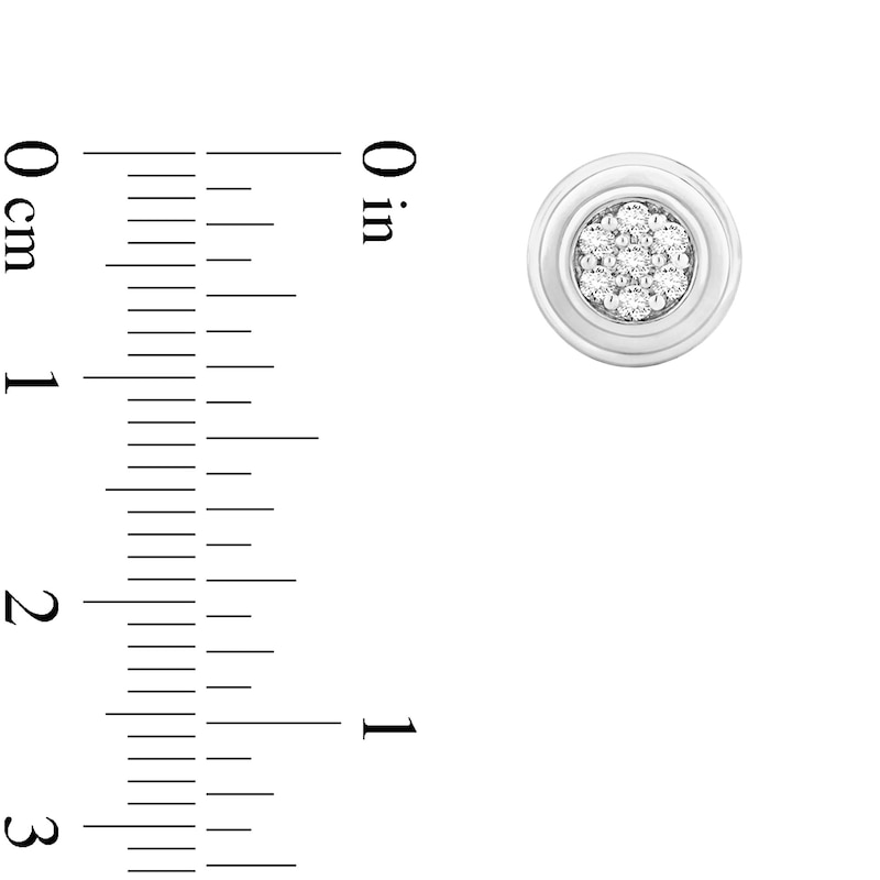 Main Image 3 of 1/4 CT. T.W. Certified Lab-Grown Multi-Diamond Grooved Frame Stud Earrings in 14K White Gold (F/SI2)