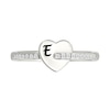 Thumbnail Image 3 of Engravable 1/10 CT. T.W. Diamond Heart Ring in Sterling Silver (1 Initial and Line)
