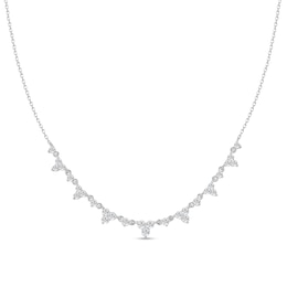 1/2 CT. T.W. Diamond Alternating Necklace in 10K White Gold