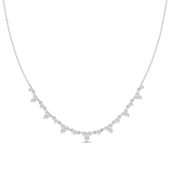 1/2 CT. T.w. Diamond Alternating Necklace in 10K White Gold