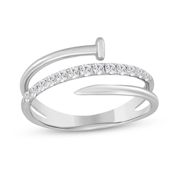1/3 CT. T.W. Diamond Spiral Nail Ring in 10K White Gold