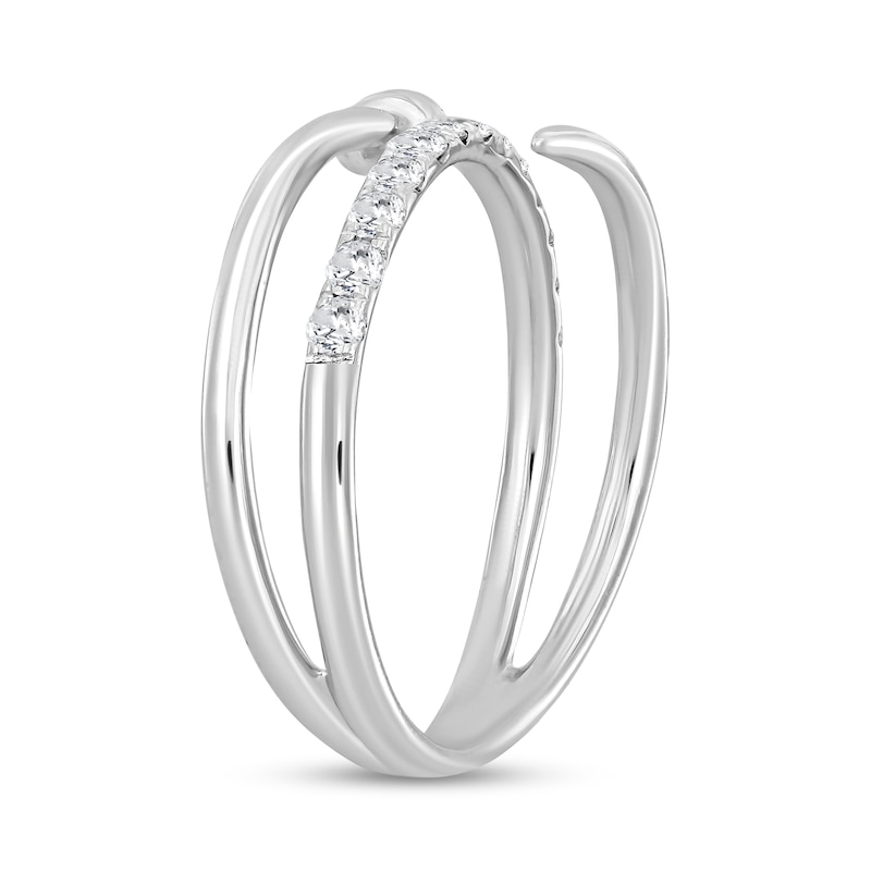 Main Image 2 of 1/3 CT. T.W. Diamond Spiral Nail Ring in 10K White Gold