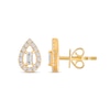 Thumbnail Image 2 of 1/4 CT. T.W. Baguette Diamond Open Teardrop-Shaped Frame Stud Earrings in 10K Gold