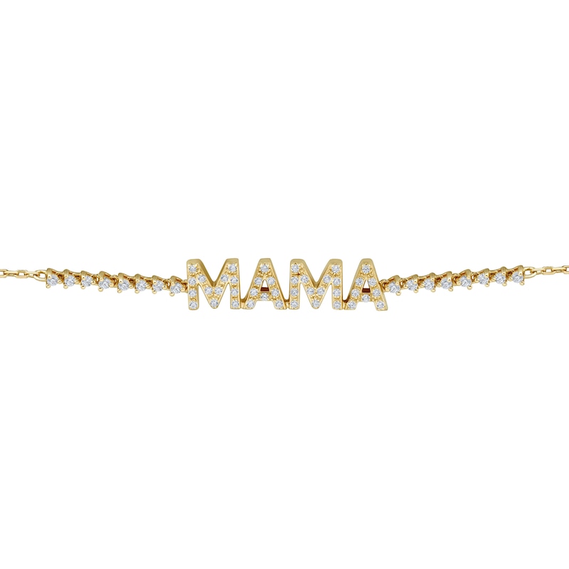 Main Image 2 of 1/4 CT. T.W. Diamond “Mama” Bracelet in 10K Gold - 7.25”