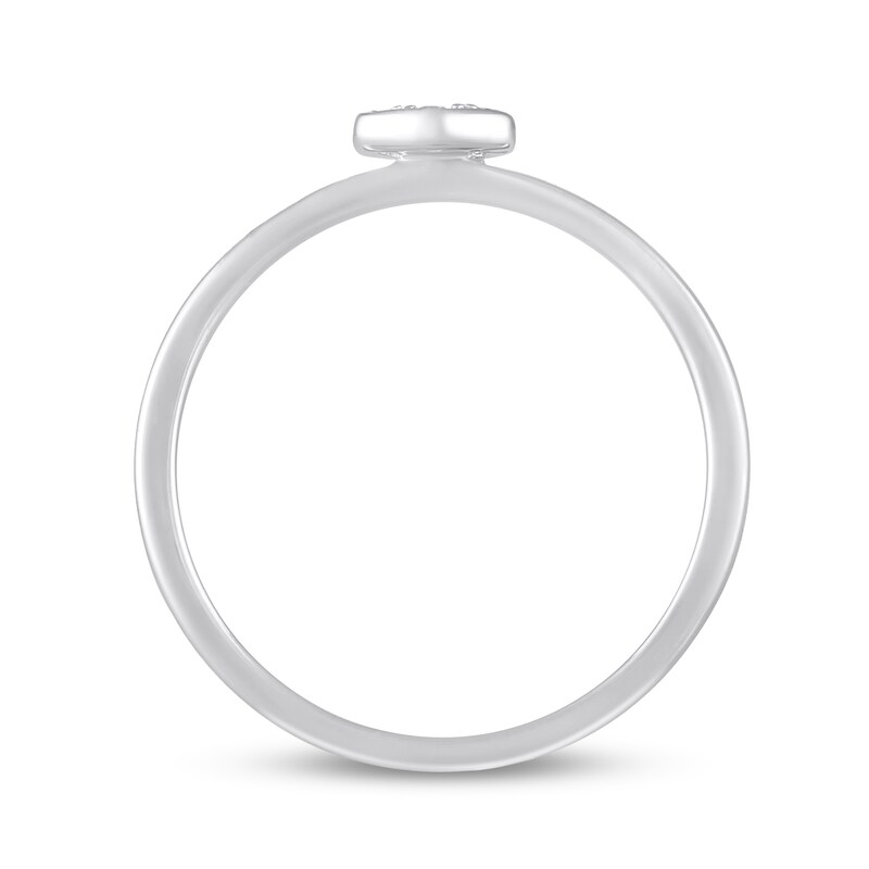 Main Image 4 of 1/10 CT. T.W. Hexagon Multi-Diamond Ring in 10K White Gold