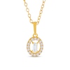 Thumbnail Image 1 of 1/4 CT. T.W. Baguette Diamond Open Oval-Shaped Frame Pendant in 10K Gold