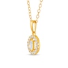Thumbnail Image 2 of 1/4 CT. T.W. Baguette Diamond Open Oval-Shaped Frame Pendant in 10K Gold