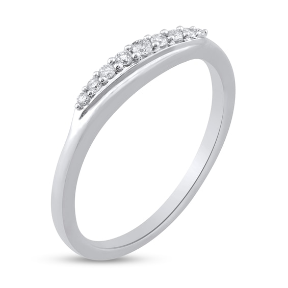 1/10 CT. T.w. Diamond Slant Ring in 10K White Gold - Size 7
