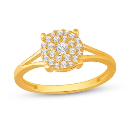 1/3 CT. T.W. Multi-Diamond Split Shank Ring in 10K Gold