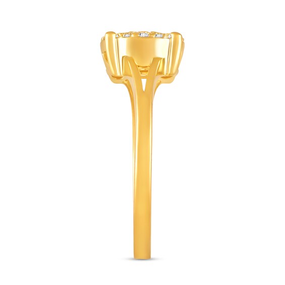 1/3 CT. T.w. Multi-Diamond Split Shank Ring in 10K Gold