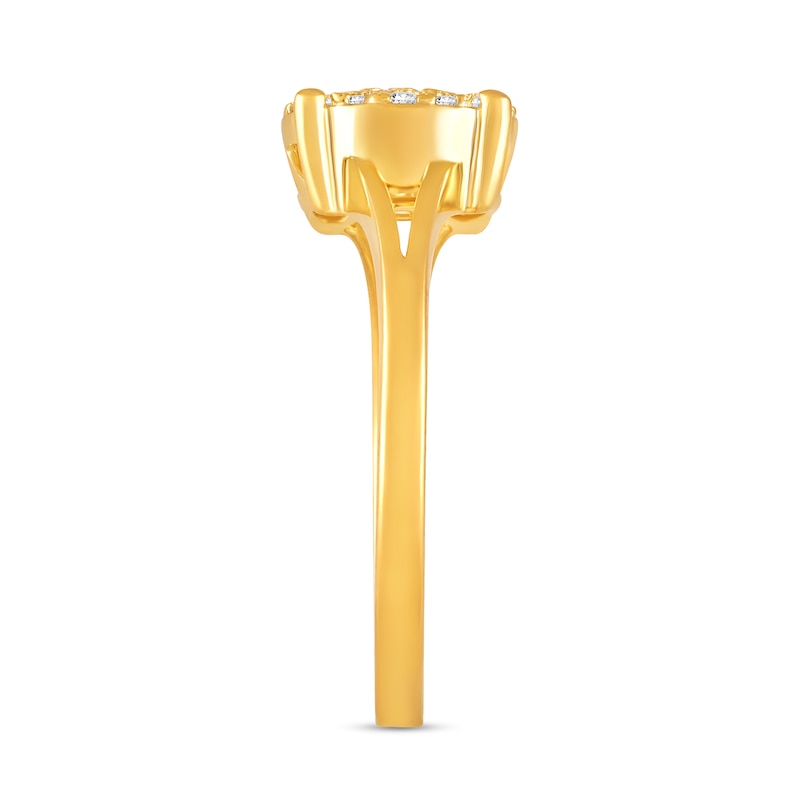 Main Image 2 of 1/3 CT. T.W. Multi-Diamond Split Shank Ring in 10K Gold