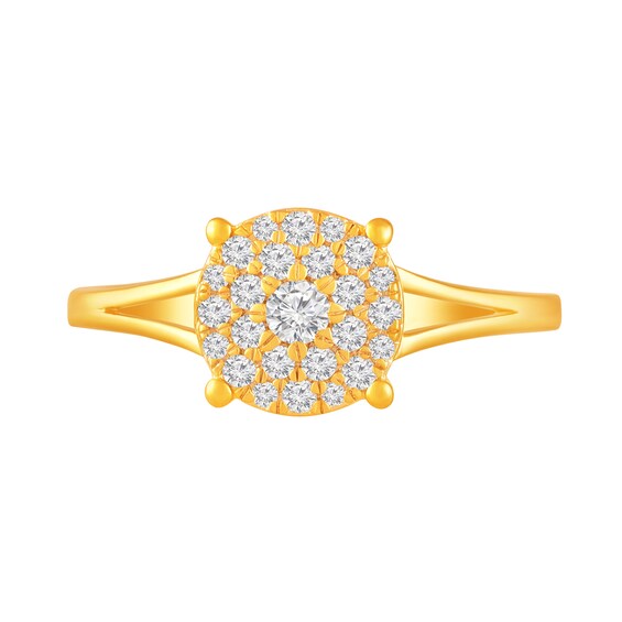 1/3 CT. T.w. Multi-Diamond Split Shank Ring in 10K Gold