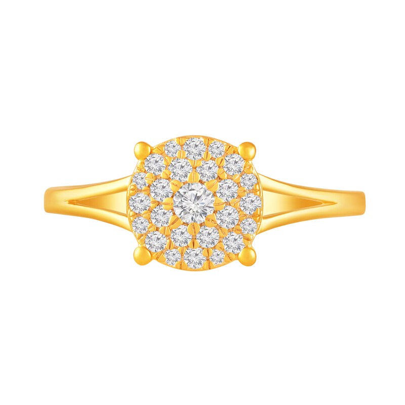 Main Image 3 of 1/3 CT. T.W. Multi-Diamond Split Shank Ring in 10K Gold