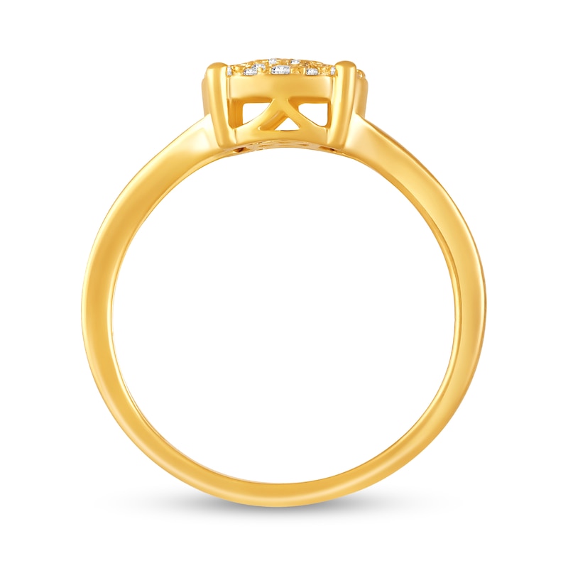 Main Image 4 of 1/3 CT. T.W. Multi-Diamond Split Shank Ring in 10K Gold
