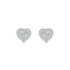 Thumbnail Image 2 of 1/3 CT. T.W. Heart-Shaped Multi-Diamond Frame Stud Earrings in 10K Gold