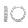Thumbnail Image 2 of 1/10 CT. T.W. Diamond Alternating Bar Hoop Earrings in 10K White Gold