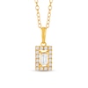 Thumbnail Image 1 of 1/4 CT. T.W. Baguette Diamond Rectangle Frame Pendant in 10K Gold