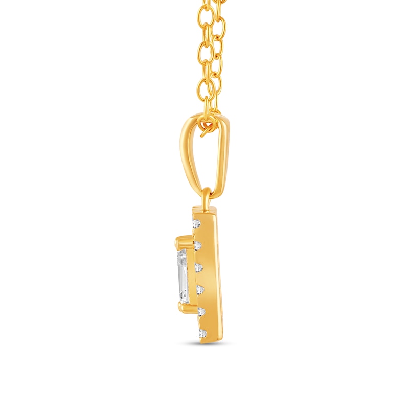 Main Image 3 of 1/4 CT. T.W. Baguette Diamond Rectangle Frame Pendant in 10K Gold
