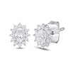 Thumbnail Image 1 of 1/2 CT. T.W. Oval Diamond Sunburst Frame Stud Earrings in 10K White Gold