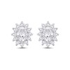 Thumbnail Image 3 of 1/2 CT. T.W. Oval Diamond Sunburst Frame Stud Earrings in 10K White Gold