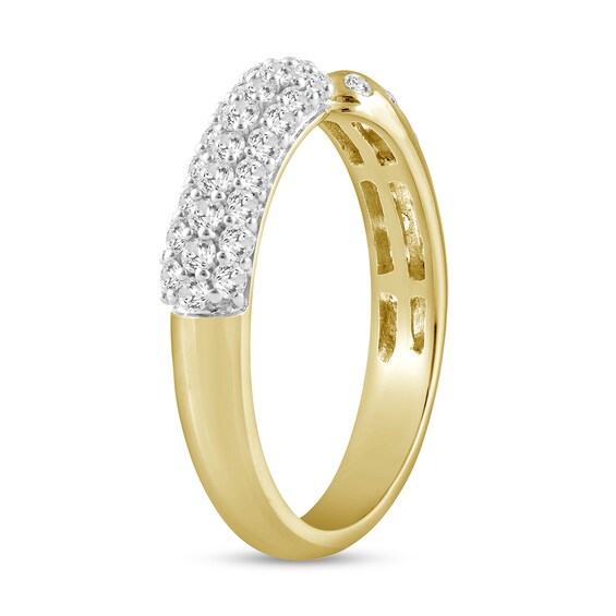1/2 CT. T.w. Diamond PavÃ© and Bubbles Open Shank Ring in 10K Gold
