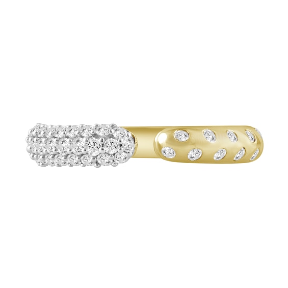 1/2 CT. T.w. Diamond PavÃ© and Bubbles Open Shank Ring in 10K Gold