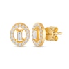 Thumbnail Image 1 of 1/4 CT. T.W. Baguette Diamond Open Oval-Shaped Frame Stud Earrings in 10K Gold
