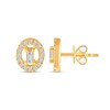 Thumbnail Image 2 of 1/4 CT. T.W. Baguette Diamond Open Oval-Shaped Frame Stud Earrings in 10K Gold