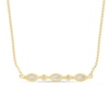 Thumbnail Image 2 of 1/5 CT. T.W. Marquise-Cut and Round Certified Lab-Grown Diamond Bar Necklace in 14K Gold (F/SI2) - 18.25"