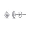 Thumbnail Image 2 of 1/2 CT. T.W. Pear-Shaped Diamond Sunburst Frame Stud Earrings in 10K White Gold