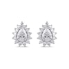 Thumbnail Image 3 of 1/2 CT. T.W. Pear-Shaped Diamond Sunburst Frame Stud Earrings in 10K White Gold