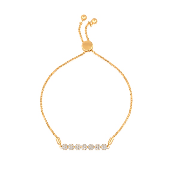 1/4 CT. T.w. Multi-Diamond Cluster Bolo Bracelet in 10K Gold - 9"