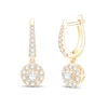 Thumbnail Image 1 of 1 CT. T.W. Diamond Frame Dangle Hoop Earrings in 10K Gold