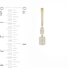 Thumbnail Image 2 of 1/2 CT. T.W. Emerald-Shaped Multi-Diamond Double Drop Earrings in 10K Gold